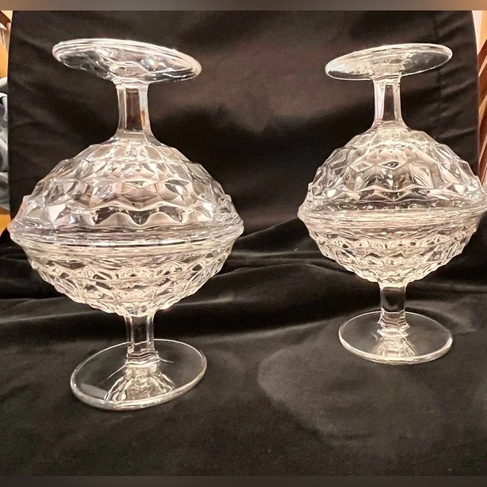 Vtg Fostoria American Clear Glass Shiny Champagne Sherbet Dessert Cups Set of 4
